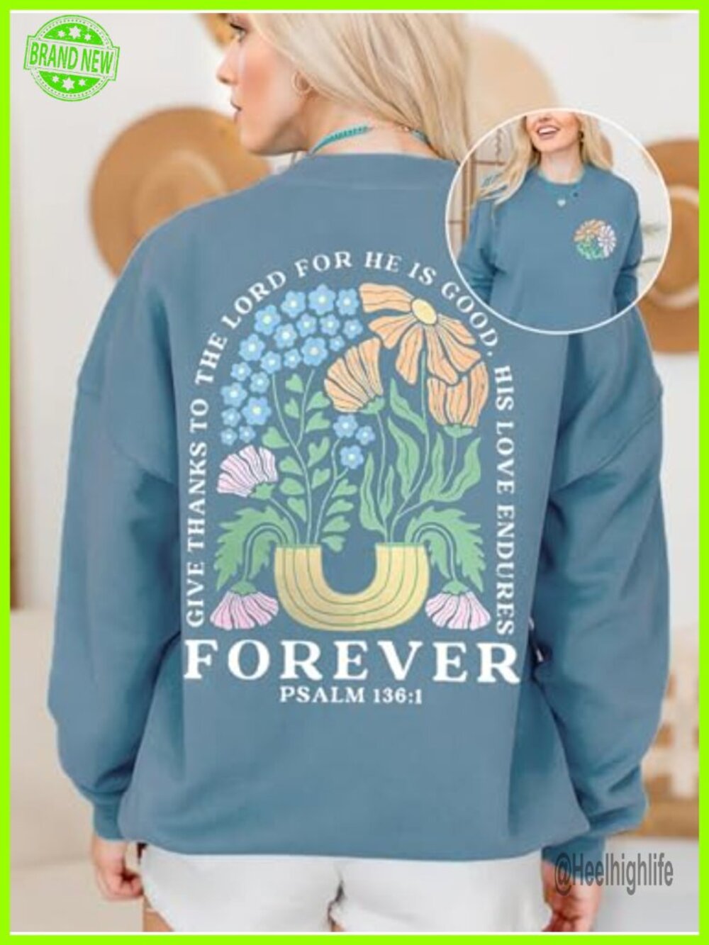 Christian Sweatshirt Jesus Faith Bible Verse Pullover Crewneck Women - Picture 2 of 5